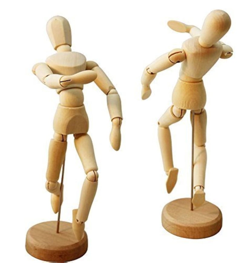 HSOMiD Flexible Moveable Wooden Artists 12 Inches for Sketching Drawing Painting Home Office Desk Decoration - 1 Set - Image 1